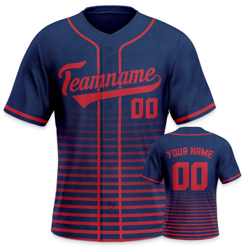 Custom Navy Red Creative  Cool Concept Authentic Baseball Jersey