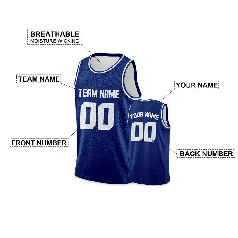Custom Royal White Authentic Basketball Jersey
