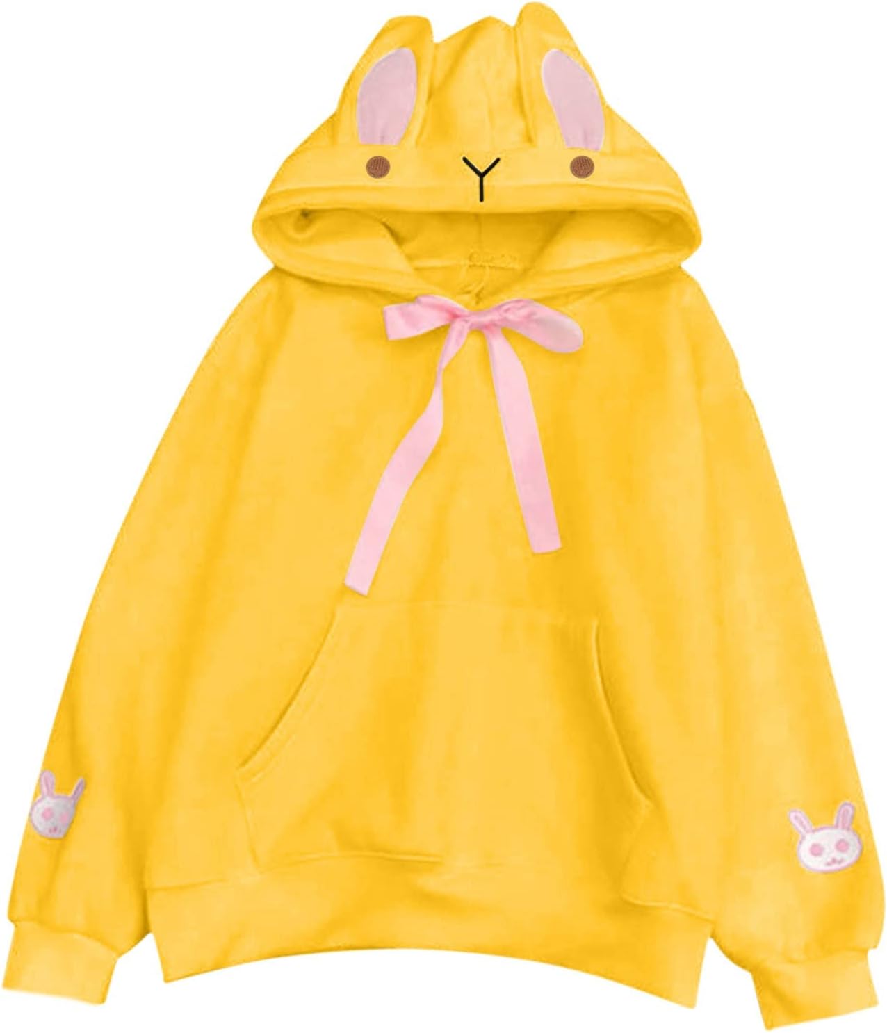Bunny Ears Hoodie Kawaii Winter Hooded Design with Ear Decoration with Hood Hoodies Animal Cute Rabbit Ear