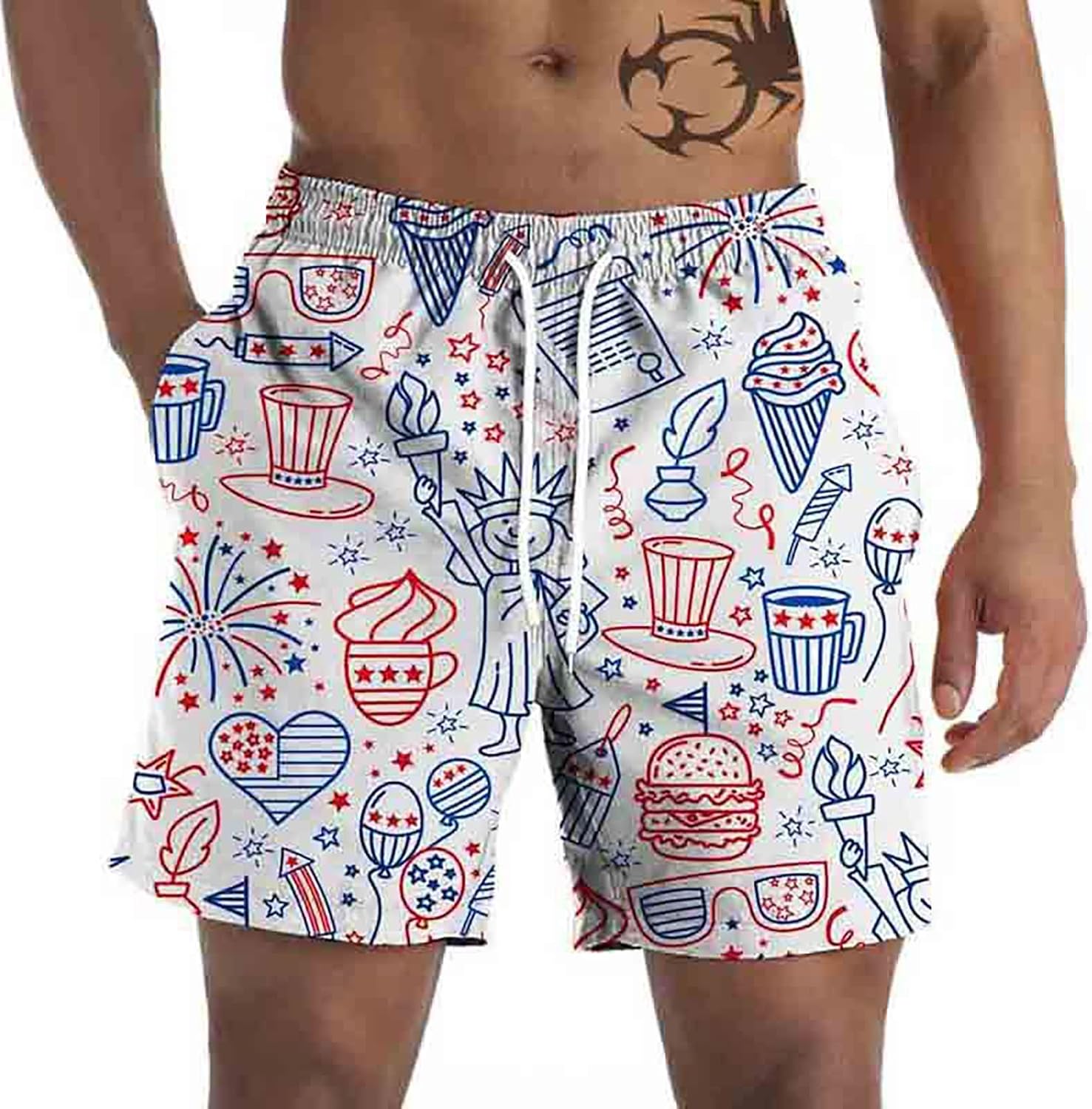 Funny Swim Trunks for Men Adult Humor Men's Athletic Shorts Cotton Lined Mens Swim Trunks Athletic Shorts Men