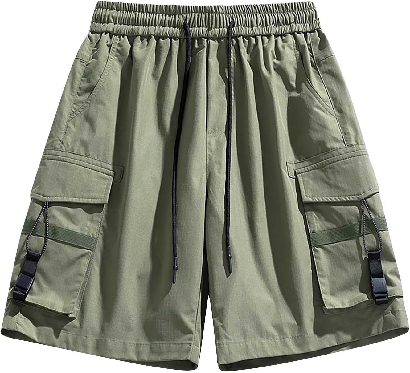 Cargo Shorts for Men Trending Big Work Shorts Utility Split Solid Expandable Waist Pants