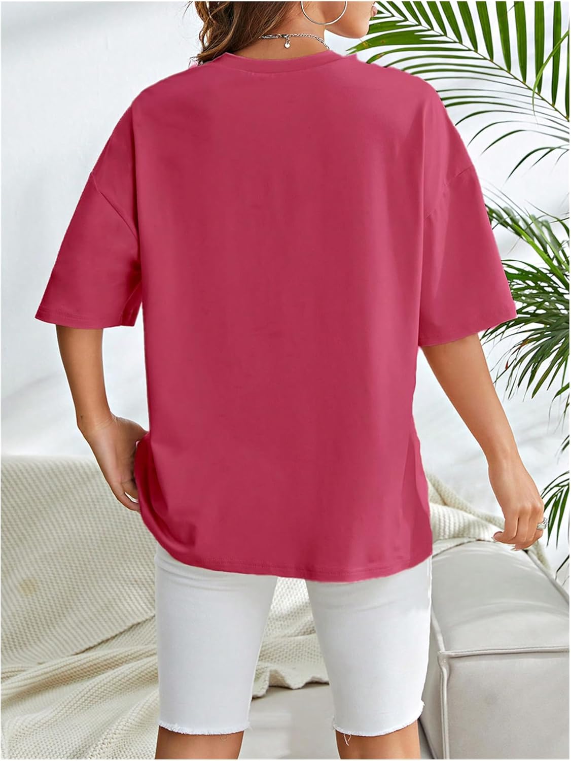 Women's Letter Graphic Drop Shoulder Tee Top Crewneck Short Sleeve T Shirts